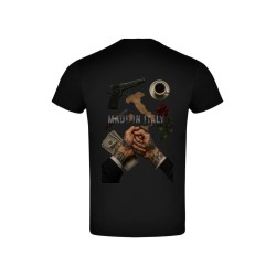 MOODLess MLMINBLK T-Shirt in Cotone Nero Made in Italy