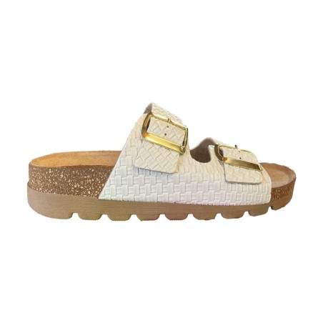 Easywalk 335P20630/S Ciabatta Donna Con Doppia Fascia Regolabile Scacchi Bianco