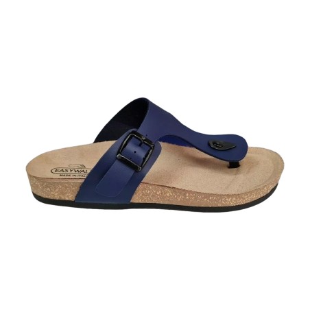 EASY WOLK 335A2177 Scarpe Uomo Ciabatta Infradito Regolabile Made in Italy Comfort Blu