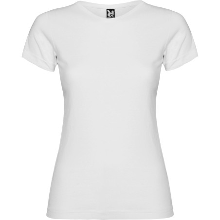 Roly JAMAICA T-Shirt Donna Basic Tinta Unita in Cotone Bianco