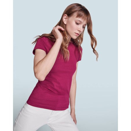 Roly JAMAICA T-Shirt Donna Basic Tinta Unita in Cotone Nero