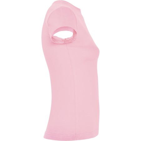 Roly JAMAICA T-Shirt Donna Basic Tinta Unita in Cotone ROSA