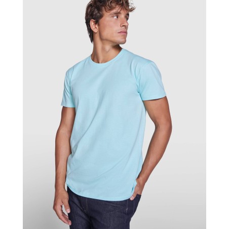 Roly BEAGLE T-Shirt Basic Tinta Unita in Cotone Organico Blu Marino