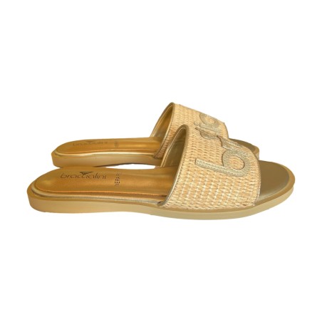 Braccialini Tua BA92 Ciabatta Donna Con Logo Gold