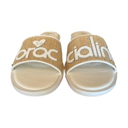 Braccialini Tua BA92 Ciabatta Donna Con Logo White 2