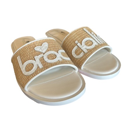 Braccialini Tua BA92 Ciabatta Donna Con Logo White