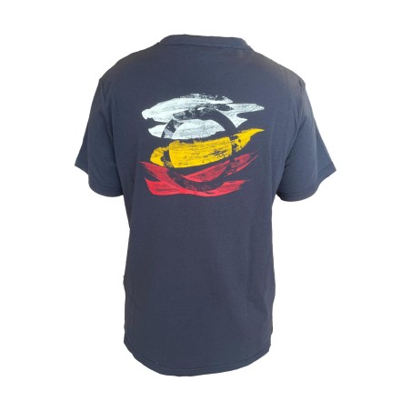  Trussardi TRU25 MTS03 Brusch T-SHIRT Con Logo e Stampa sul Retro Navy