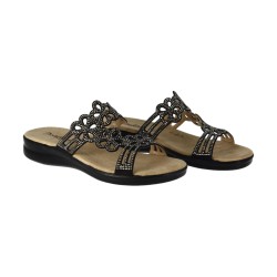 POLYFLEX 8108.17 Ciabatte Donna Made in Italy Plantare Soft Nero 2