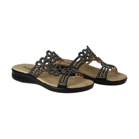 POLYFLEX 8108.17 Ciabatte Donna Made in Italy Plantare Soft Nero