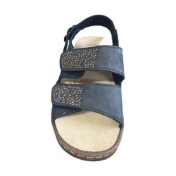 POLYFLEX 333B Sandalo Donna Made in Italy Plantare Estraibile Fascia Regolabile Blu 2