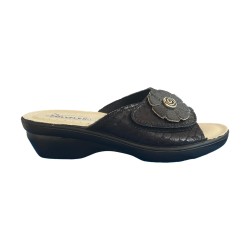 POLYFLEX 5511.36 Ciabatte Donna Made in Italy Fascia Regolabile Nero