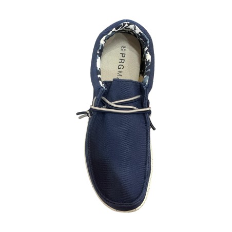 PRGMAN 241U005 002 Mocassino Uomo Con Lacci Elastici Navy