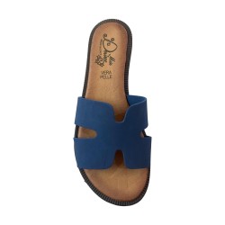 Miss Desiree 1055/301 Ciabattine Flat Made in Italy Blu 2