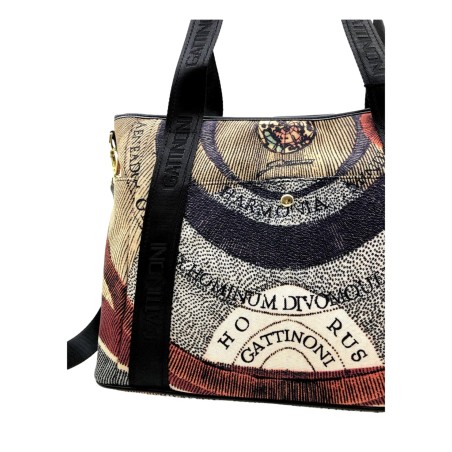 Gattinoni BEGMX2647WILP26 Maya Planetarium Borsa Shopping Large In Nylon Classic Black