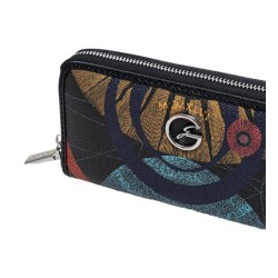 Gattinoni Planetarium BIGPL6454 WPQK01 L Zip Wallet Classic Black Print 2