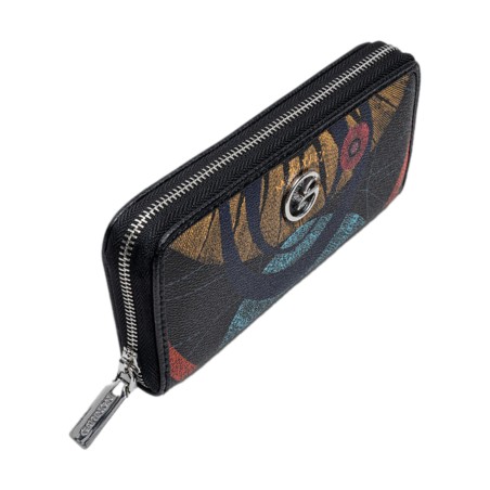 Gattinoni Planetarium BIGPL6454 WPQK01 L Zip Wallet Classic Black Print
