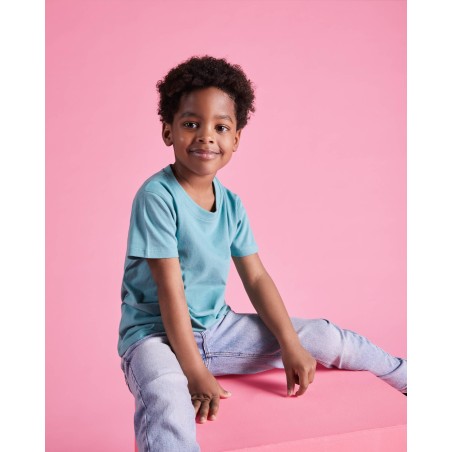 Roly BEAGLE T-Shirt Basic Tinta Unita in Cotone Organico Rosa