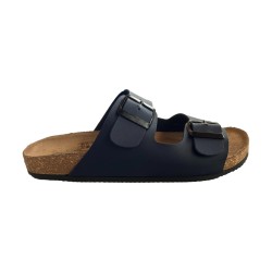 EASY WOLK 335A  20630 Scarpe Uomo Ciabatta Doppia Fascia Made in Italy Comfort Blu