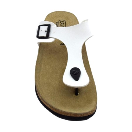 EASY WOLK 335A2177 Scarpe Uomo Ciabatta Infradito Regolabile Made in Italy Comfort Bianco