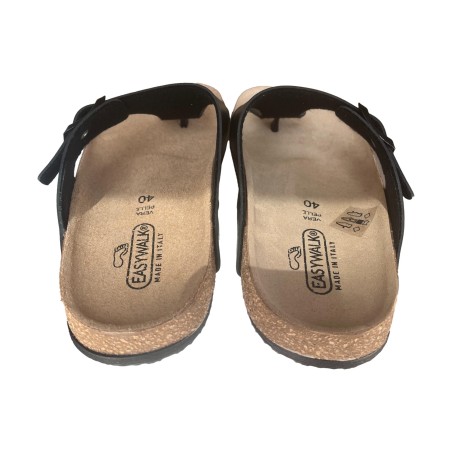 EASY WOLK 335A2177 Scarpe Uomo Ciabatta Infradito Regolabile Made in Italy Comfort Nero