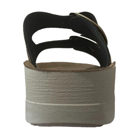 Golden Fit BIRKE 01 Ciabatta Donna in Nabuk Con Doppia Fascia Regolabile Moro