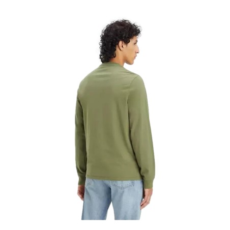 LEVI'S 72848-0022 T-shirt Uomo Original Housemark A Manica Lunga Verde