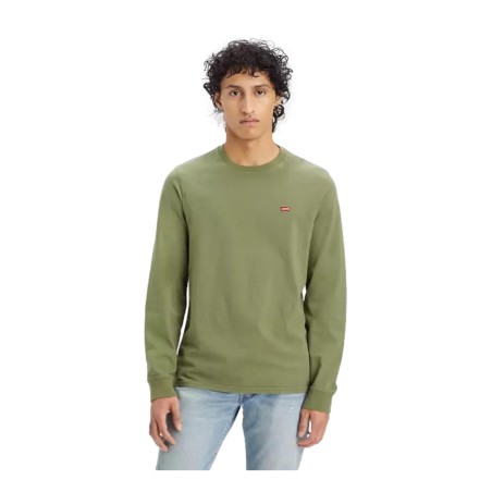 LEVI'S 72848-0022 T-shirt Uomo Original Housemark A Manica Lunga Verde