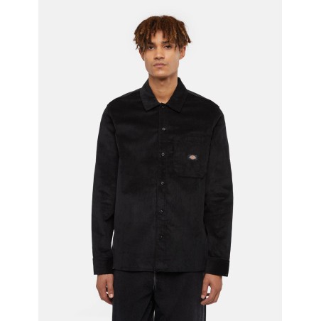 Dickies DK0A8652BLK1 CORDUROY SHIRT Camicia Uomo In Velluto a Coste Nero