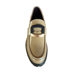 Gold & Gold GB1016 Mocassino Donna Con Accessorio Khaki 2