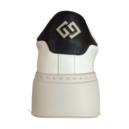 Gold & Gold GB971 Sneakers Donna Platform Stringate Con Accessori Bianco/Nero