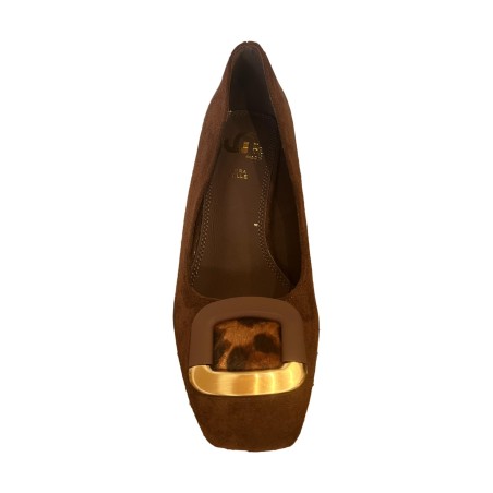 Gold & Gold GP883 Scarpe Donna Décolleté Punta Arrotondata Tacco 6 cm Animalier Brown