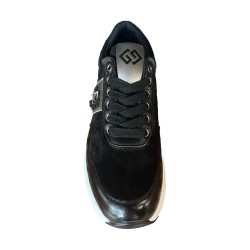 Gold&Gold GB1012 Sneakers Donna Stringate Con Zeppa Nero 2