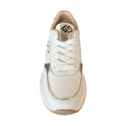 Gold & Gold GB981 Sneakers Donna Stringate Platform Bianco 2