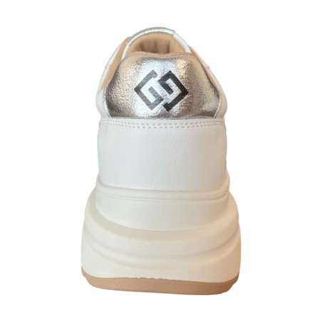 Gold & Gold GB981 Sneakers Donna Stringate Platform Bianco
