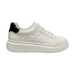 Paciotti 4US 0021 Sneaker Uomo Stringate con Stampa Logo in Rilievo Bianco Nero