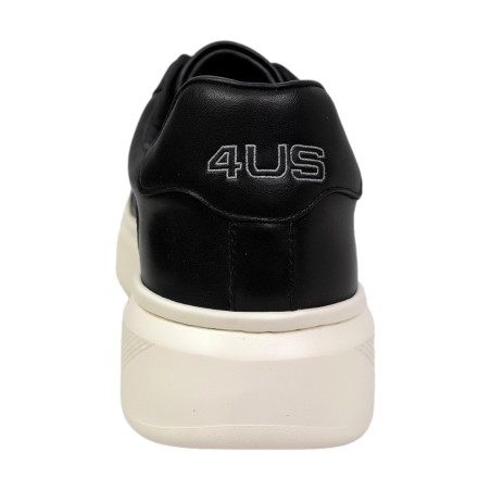 Paciotti 4US 0021 Sneaker Uomo Stringate con Stampa Logo in Rilievo Nero