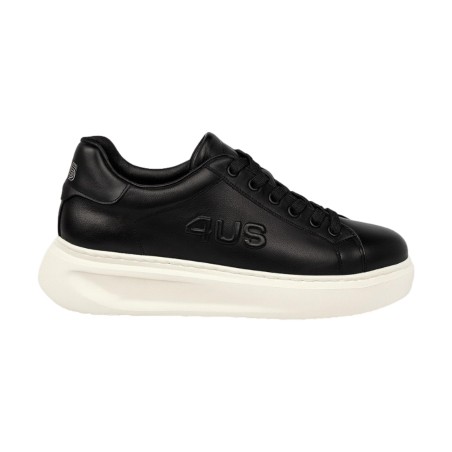 Paciotti 4US 0051 Sneaker Uomo Stringate con Logo in Rilievo Nero