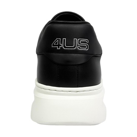 Paciotti 4US 0051 Sneaker Uomo Stringate con Logo in Rilievo Nero