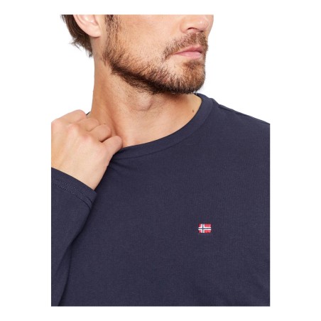Napapijri NP0A4HN71761 SALIS LS T-Shirt Uomo Girocollo Blu Marine