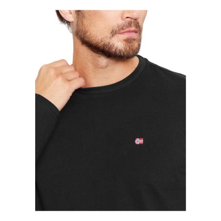 Napapijri NP0A4HN70411 SALIS LS T-Shirt Uomo Girocollo Black