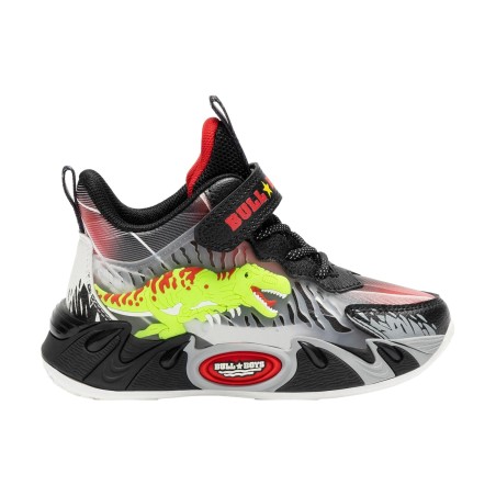 Bull Boys DNAL 5151 T-REX MID Scarpe Bambino Sneaker Alte Stringate Con Strappo Nero
