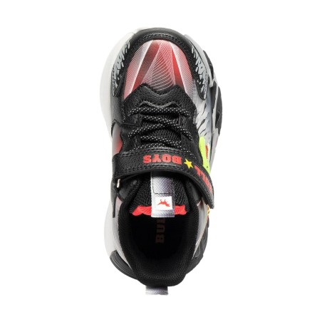 Bull Boys DNAL 5151 T-REX MID Scarpe Bambino Sneaker Alte Stringate Con Strappo Nero