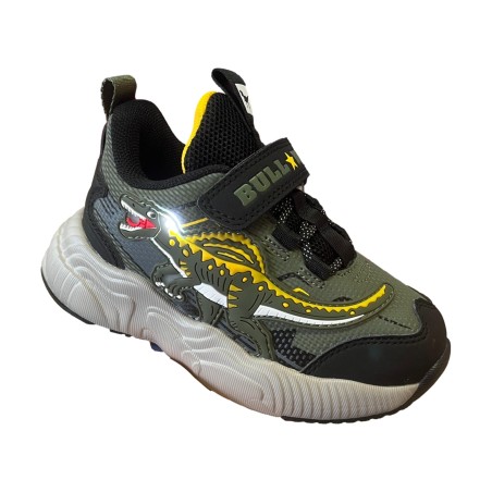 Bull Boys DNAL 5100 SPINOSAURO Scarpe Bambino Sneaker Con Strappo Nero Verde