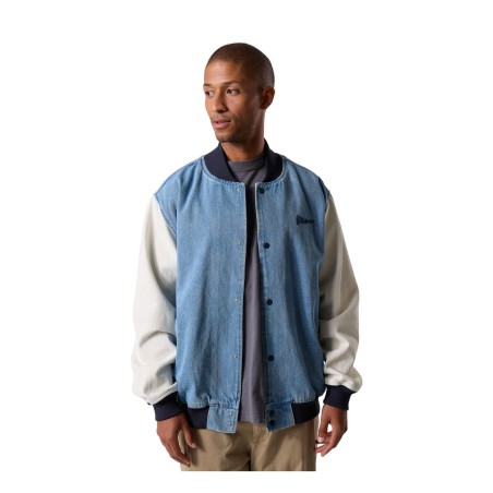 VANS VN000P7ECDX1 DENIM BASEBALL Giubbotto Uomo Con Bottoni Jeans