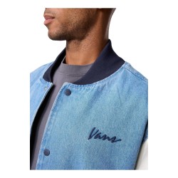 VANS VN000P7ECDX1 DENIM BASEBALL Giubbotto Uomo Con Bottoni Jeans 2