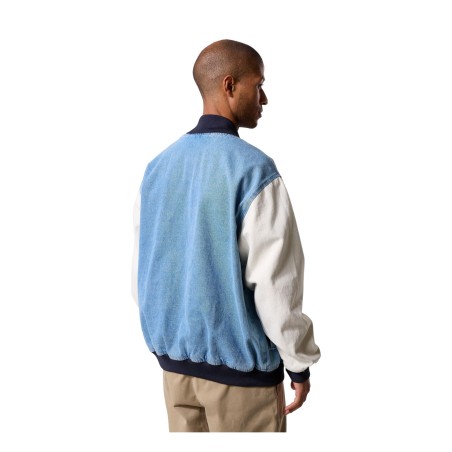 VANS VN000P7ECDX1 DENIM BASEBALL Giubbotto Uomo Con Bottoni Jeans