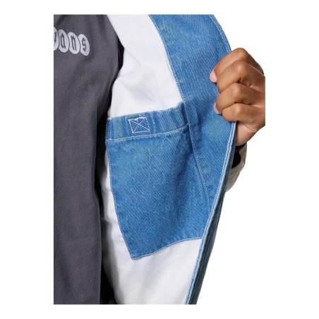 VANS VN000P7ECDX1 DENIM BASEBALL Giubbotto Uomo Con Bottoni Jeans