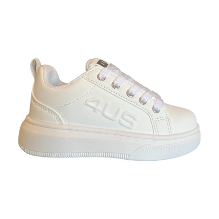 Paciotti 4US K25990 Sneakers Bambino Stringate con Zip Laterale Bianco