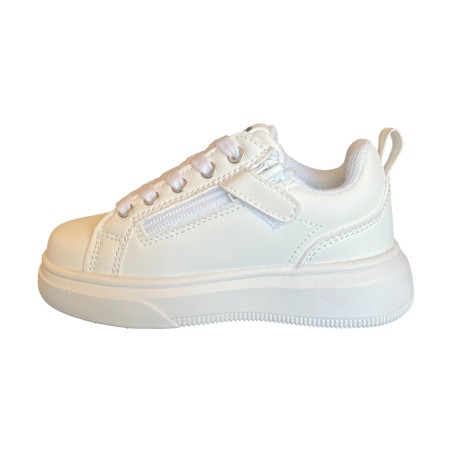 Paciotti 4US K25990 Sneakers Bambino Stringate con Zip Laterale Bianco
