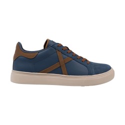 MUNICH 8080112 RETE112 Sneakers in Pelle Blu Cuoio